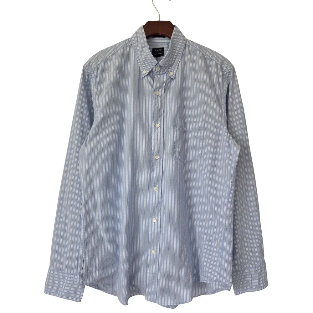 J. Crew Classic Fit Flex Shirt Striped Men M Blue NWT $98 BP969‎